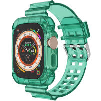 Tartós tok átlátszó pánttal - Apple Watch Ultra 49mm - zöld