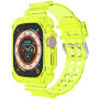 Tartós tok átlátszó pánttal - Apple Watch Ultra 49mm - neon sárga