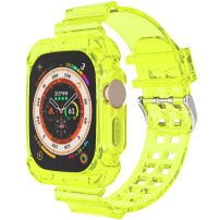 Tartós tok átlátszó pánttal - Apple Watch Ultra 49mm - neon sárga