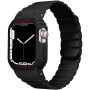 Tartós szilikon tok mágneses szíjjal Apple Watch 41mm / 40mm-es órához - fekete