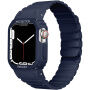 Tartós szilikon tok mágneses szíjjal Apple Watch 41mm / 40mm-es órához - sötétkék