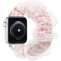 xDfind kockás mintás gumis stílusú Pánt Apple Watch 42mm / 41mm / 40mm / 38mm - rózsaszín