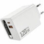 Adapter készlet USB-C / USB-A portokkal és kihúzható USB-C kábel - 120W - fehér