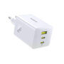 Baseus EnerFill FE11 GaN gyorstöltő töltő adapter 2x USB-C / USB-A portokkal - 100W - fehér