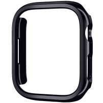 Fémbevonatú védőtok - Apple Watch 45mm - fekete