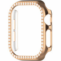 Fémes kövekkel díszített behajtható tok Apple Watch 40mm - rózsaszín-arany