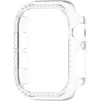 Fényes kövekkel kirakott behajtható tok Apple Watch 42mm (Series 10 / 11) - átlátszó