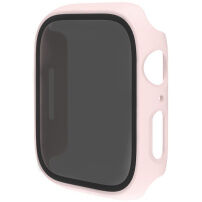 Matt behajtható tok edzett Anti-Spy üveggel Apple Watch 41mm-hez - világos rózsaszín