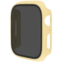 Matt Behajtható tok edzett Anti-Spy üveggel Apple Watch 41mm - sárga