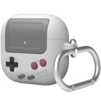 ELAGO AW5 Retro játékkonzol stílusú tok karabinerrel AirPods 4 / 5 fülhallgatóhoz - szürke