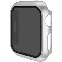 Fémes Behajtható tok edzett Anti-Spy üveggel Apple Watch 45mm-hez - ezüst
