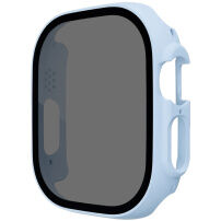 Matt behajtható tok edzett Anti-Spy üveggel Apple Watch Ultra 49mm készülékhez - kék