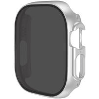 Fémes behajtható tok edzett Anti-Spy üveggel Apple Watch Ultra 49mm-hez - ezüst