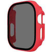 Matt Behajtható tok edzett Anti-Spy üveggel Apple Watch Ultra 49mm-hez - piros