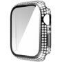 Strasszkővel kirakott tok edzett üveggel - Apple Watch 45mm - fekete