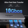 UGREEN 15965 11 az 1-ben hub - SD / TF kártya slot / RJ45 / 2x HDMI / 3,5 mm jack / 2x USB-C / 3x USB-A - USB-C MacBookhoz - szürke