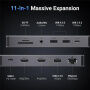 UGREEN 15965 11 az 1-ben hub - SD / TF kártya slot / RJ45 / 2x HDMI / 3,5 mm jack / 2x USB-C / 3x USB-A - USB-C MacBookhoz - szürke