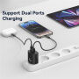 USAMS CC315 GaN gyorstöltő töltő adapter USB-C / USB-A portokkal - 25W - fehér
