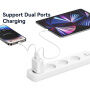 USAMS CC316 GaN gyorstöltő töltő adapter USB-C / USB-A portokkal - 30W - fehér