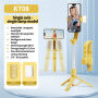 KT08 Bluetooth szelfibot tripoddal, Gimbal stabilizátorral és világítással iPhone-hoz - sárga