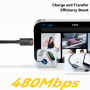 ESSAGER spirál fonott töltő- és adat kábel - USB-C - USB-C - 1,8 m - fekete