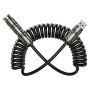 WEKOME WDC-80 2 az 1-ben spirálos töltő- és adatkábel - USB-C / USB-A - USB-C / Lightning - 1,8 m - fekete