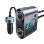 ESSAGER ES-CC22 autós töltő 2x USB-C / 3x USB-A porttal és szivargyújtó elosztóval - 150W - szürke