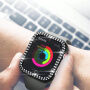 xDfind kövekkel díszített metál behajtható tok Apple Watch 45mm - sötétkék