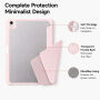 XDcase Behajtható tok origami Állvány és Apple Pencil tartóval iPad Air 13" (2024-2026) / Pro 12,9" (2018-2022) készülékhez - rózsaszín