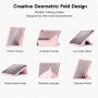 XDcase Behajtható tok origami Állvány és Apple Pencil tartóval iPad Air 13" (2024-2026) / Pro 12,9" (2018-2022) készülékhez - rózsaszín