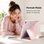 XDcase Behajtható tok origami Állvány és Apple Pencil tartóval iPad Air 13" (2024-2026) / Pro 12,9" (2018-2022) készülékhez - rózsaszín