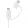 Geredeti Samsung adatátviteli és töltő kábel USB-A / USB-C / micro USB - 1,5 m - fehér