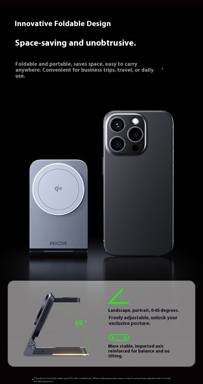WEKOME WP-U180 Qi2 3 az 1-ben összecsukható mágneses vezeték nélküli állvány iPhone / Apple Watch / AirPods készülékekhez - 15W - szürke