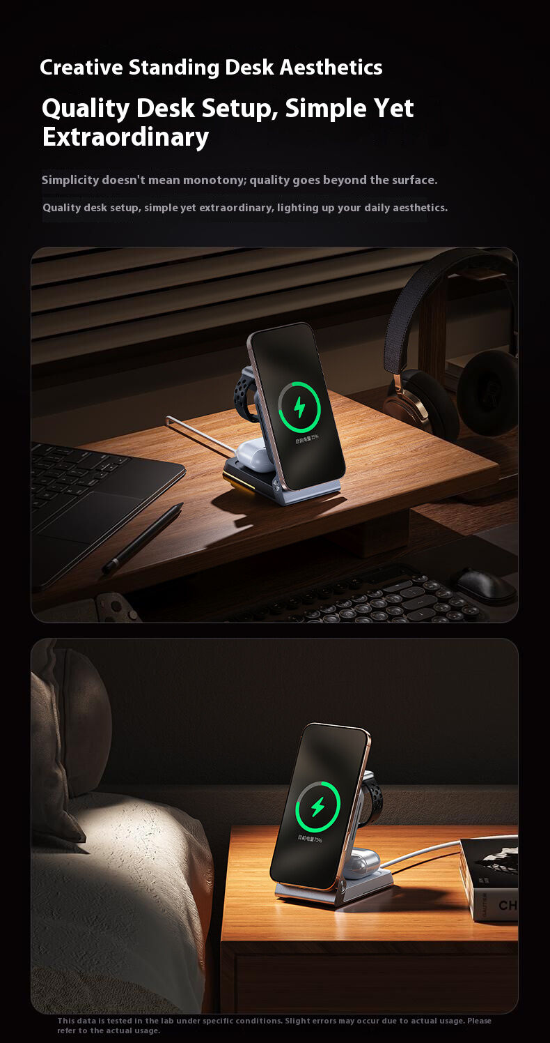 WEKOME WP-U180 Qi2 3 az 1-ben összecsukható mágneses vezeték nélküli állvány iPhone / Apple Watch / AirPods készülékekhez - 15W - szürke WEKOME WP-U180 Qi2 3 az 1-ben összecsukható mágneses vezeték nélküli állvány iPhone / Apple Watch / AirPods készülékekhez - 15W - szürke