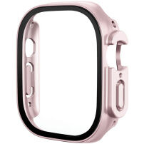 Metál behajtható tok edzett üveggel Apple Watch Ultra 49mm számára - rózsaszín