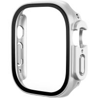 Fémes behajtható tok edzett üveggel Apple Watch Ultra 49mm - ezüst