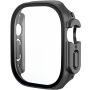 Metál behajtható tok edzett üveggel Apple Watch Ultra 49mm számára - sötétszürke