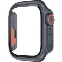 Watch Ultra stílusú tok edzett üveggel - Apple Watch 45mm - szürke