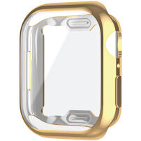 Metál behajtható tok puha műanyagból kijelzővédelemmel Apple Watch 45mm - arany
