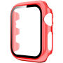 Átlátszó tok edzett üveggel - Apple Watch 42mm - piros