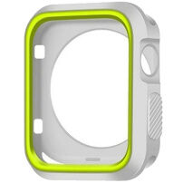 Védő szilikonos tok Apple Watch 38mm - fehér - zöld