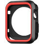 Védő szilikonos tok Apple Watch 42mm - fekete - piros