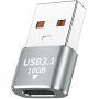 Audió, töltő és adat redukció - USB-C - USB-A - szürke