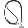 WEKOME WDC-70 2 az 1-ben fonott töltő- és adatkábel és nyakpánt - USB-C - USB-C - 1,6 m - fekete
