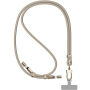 WEKOME WDC-70 2 az 1-ben fonott töltő- és adatkábel és pánt - USB-C - USB-C - 1,6 m - bézs