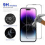 Rurihai edzett tükröződésmentes 2.5D üveg fekete kerettel iPhone 14 Pro Max készülékhez