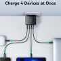 JOYROOM JR-TG11 GaN Töltő adapter szett 3x USB-C / USB-A porttal és USB-C - USB-C kábellel - 100W - 2 m - fekete