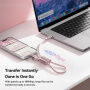 ESSAGER ES-X83 töltő- és adatkábel és pánt - USB-C - USB-C - 30 cm - lila