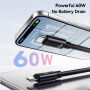 ESSAGER ES-X83 töltő- és adatkábel és pánt - USB-C - USB-C - 30 cm - rózsaszín