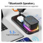 C09 3 az 1-ben mágneses vezeték nélküli állvány órával, hangfallal és háttérvilágítással iPhone / Apple Watch / AirPods készülékekhez - 25W - fekete